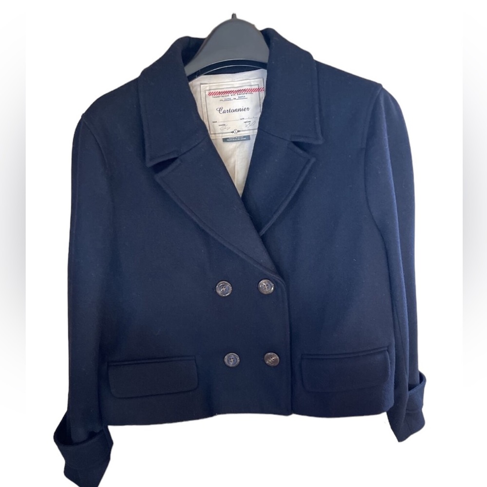 Anthropology Cartonnier‎ Women’s Blue Cropped Jacket Size Medium